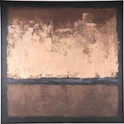 PTMD Asante Brown Canvas Painted Wallpanel Square Frame