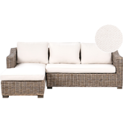 Beliani VALLETRI - Tuinsofa-Grijs-Rotan