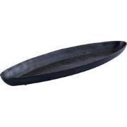 PTMD Yaren Black Alu Oval Bowl With Border Small