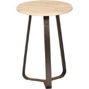 PTMD Micka Black Travertine Coffeetable Round Small