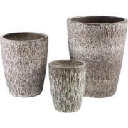 PTMD Ayli Brown Glazed Ceramic Pot High Round SV3