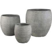 PTMD Giulietta Grey Round Magnesium Pot Lines High SV3