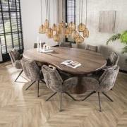 Organisch Vormige Eettafel Alo Acaciahout Bruin 240x160 cm