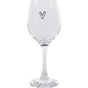 Clayre & Eef Wijnglas Hart 250 ml Transparant Glas Wijnkelk