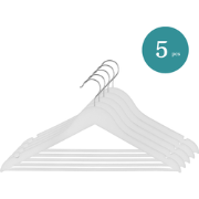 Nordix Kledinghangers Set 5 stuks - Wit - Hout - Kleerhangers