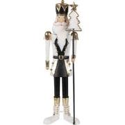 Clayre & Eef Kerstdecoratie Notenkraker 36 cm Zwart Wit IJzer