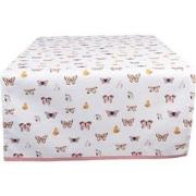 Clayre & Eef Tafelloper  50x140 cm Beige Roze Katoen Vlinders Tafelkle...