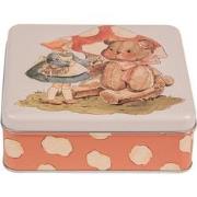 Clayre & Eef Bewaarblik 17x17x6 cm Beige Blik Beer