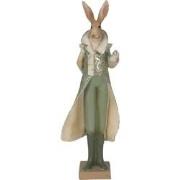 Clayre & Eef Beeld Konijn 11x8x33 cm Groen Polyresin Woonaccessoires