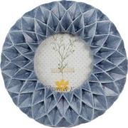 Clayre & Eef Fotolijst  8x8 cm Blauw Kunststof Rond Fotokader
