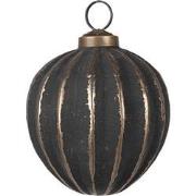 Clayre & Eef Kerstbal Ø 8x8 cm Grijs Goudkleurig Glas Kerstboomversier...