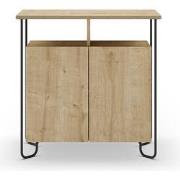 Kleine buffetkast met 2 deuren en metalen poten Dilly - L80 cm