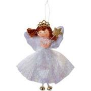 Clayre & Eef Kersthanger Engel 15 cm Wit Synthetisch Kerstboomversieri...