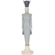Clayre & Eef Decoratie Beeld Konijn 45 cm Wit Blauw Kunststof