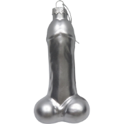 Xmas hanger - Penis - Glass - Silver - 3,5x6x10,5cm