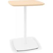 Kleine 'PATATI' eettafel in hout met natuurlijke afwerking en wit meta...