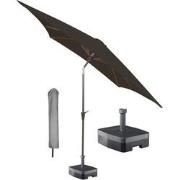 Kopu® Altea Parasolset Vierkant 230x230 cm met Hoes en Voet - Charcoal