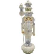 Clayre & Eef Beeld Notenkraker 16 cm Beige Zilverkleurig Polyresin Ker...
