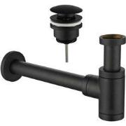 Design sifon Evolution 1" mat zwart met muurbuis inclusief luxe click ...