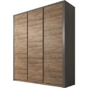 Meubella Kledingkast Monaco - Eiken - Grijs - 166 cm