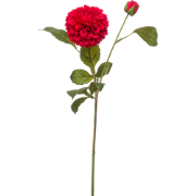Dahlia pompom spray x2 red 60 cm kunstbloem zijde nepbloem