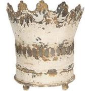 Clayre & Eef Theelichthouder Kroon Ø 14x15 cm Beige Ijzer Waxinelichth...