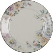 Clayre & Eef Ontbijtbord  Ø 20 cm Beige Roze Porselein Bloemen Bord