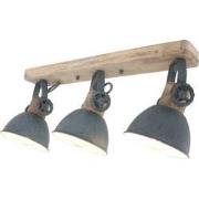 Mexlite - spot - Gearwood - grijs - metaal rubber wood - opbouwspot - ...