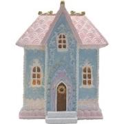 Clayre & Eef Gingerbread house met LED 12x9x15 cm Blauw Kunststof