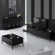 Meubelset Zwart Lord - Salontafel + TV Meubel + Dressoir - Zwart Frame