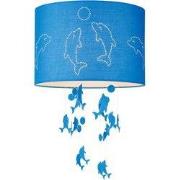 Home sweet home lampenkap Dolphins kinderkamer Ø 30 cm - blauw