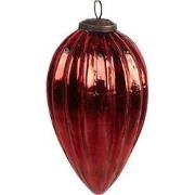 Clayre & Eef Kerstbal Ø 9x16 cm Rood Glas Kerstboomversiering