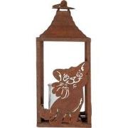 Clayre & Eef Lantaarn 15x15x37 cm Bruin Metaal Glas