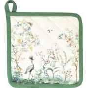 Clayre & Eef Pannenlap  20x20 cm Beige Katoen Vierkant Tropisch motief...