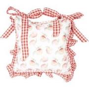 Clayre & Eef Kussenhoes Stoelkussen  40x40 cm Wit Rood Katoen Vierkant...