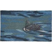 Clayre & Eef Deurmat  75x45 cm Blauw Kokosvezel Rubber Rechthoek Eend ...