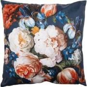 Clayre & Eef Sierkussen  45x45 cm Blauw Oranje Polyester Bloemen Sierk...