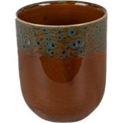 Clayre & Eef Mok  150 ml Bruin Blauw Keramiek Theemok