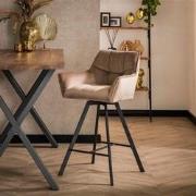 Set van 2 Draaibare Barkrukken Velvet Suze - Zithoogte 69 cm - Met Arm...