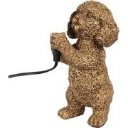 Clayre & Eef Tafellamp Hond 11x13x23 cm Goudkleurig Kunststof