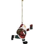 Clayre & Eef Kersthanger Kerstman 6x3x8 cm Rood Polyresin Kerstboomver...
