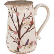 Clayre & Eef Decoratie Kan  21x15x23 cm Beige Bruin Keramiek Takken Sc...