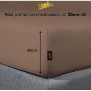 Superieur Hoeslaken - 80x200 cm - Taupe - 100% katoen