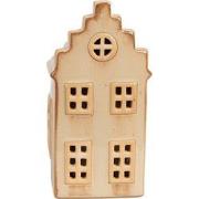 Clayre & Eef Decoratie Huis met LED 8x7x16 cm Beige Porselein