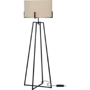 WOOOD Holly Vloerlamp - Zwart/naturel - 160x55x55