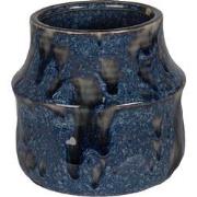 Clayre & Eef Bloempot  Ø 12x11 cm Blauw Keramiek Bloempot binnen
