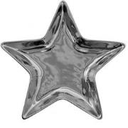 Clayre & Eef Decoratie schaal Ster 16x16 cm Zilverkleurig Keramiek Kaa...