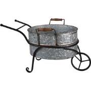 Clayre & Eef Planthouder Kruiwagen 54x31x31 cm Grijs Ijzer Decoratie P...