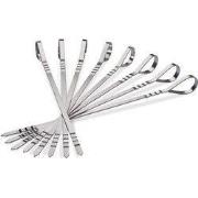 Multifunctionele RVS schaschlikset, 8 spiesen