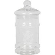 Clayre & Eef Voorraadpot  Ø 9x20 cm Transparant Glas Voorraadbus